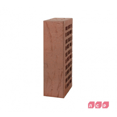 Кирпич лицевой керамический ЛСР пустотелый красный флэшинг рустик 250x120x65 мм #3