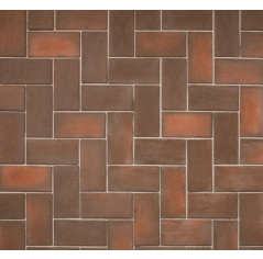 Клинкерная брусчатка Глазго темно-красный флэшинг 200x100x50 мм