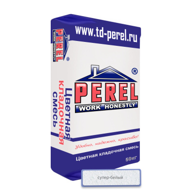 Цветная кладочная смесь PEREL VL 0201 супер-белый 50 кг #1