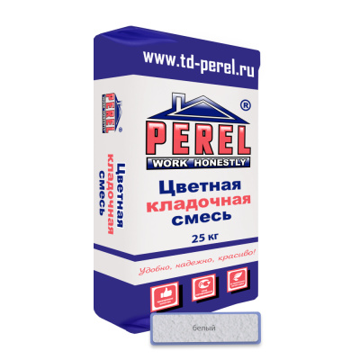 Цветная кладочная смесь PEREL NL 0105 белый 25 кг #1