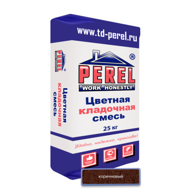 Цветная кладочная смесь PEREL VL 0250 коричневый 25 кг #1