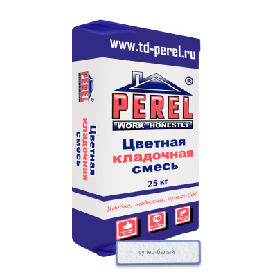 Цветная кладочная смесь PEREL SL 0001 супер-белый 25 кг #1