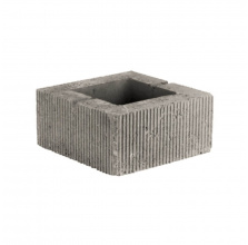 Колонный блок рифленый 300х300х140 мм серый