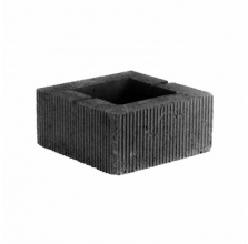 Колонный блок рифленый 300х300х140 мм черный