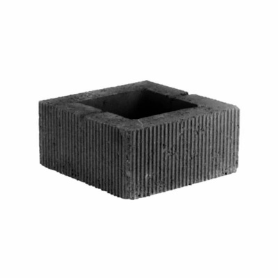Колонный блок рифленый 300х300х140 мм черный #1