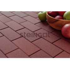 Тротуарная плитка Steingot Брусчатка 200х100х60 мм Темно-красная (верхний прокрас, минифаска)