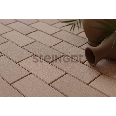 Тротуарная плитка Steingot Брусчатка 200х100х60 мм Бежевая (верхний прокрас, минифаска) #1