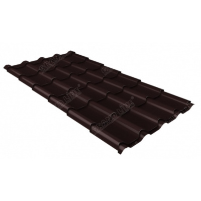 Металлочерепица Grand Line камея 0.5 Drap RAL 8017 шоколад #8