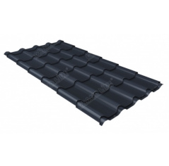 Металлочерепица Grand Line камея 0.5 Drap RAL 7024 мокрый асфальт