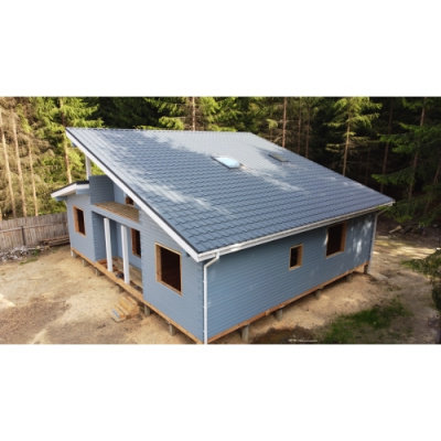 Металлочерепица Grand Line камея 0.5 Drap RAL 7024 мокрый асфальт #4