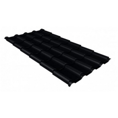 Металлочерепица Grand Line камея 0.5 Drap RAL 9005 черный #1