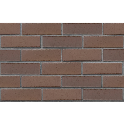Кирпич клинкерный облицовочный пустотелый ЛСР Антверпен темно-терракотовый флэш винтаж 250х85х65 мм #1