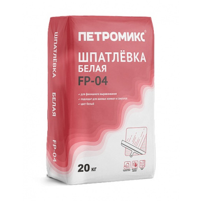 Шпатлёвка белая ПЕТРОМИКС FP-04 20 кг #1