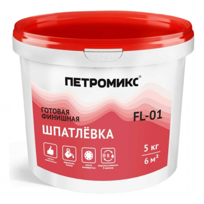 Шпатлевка полимерная готовая ПЕТРОМИКС FL-01 5 кг #1