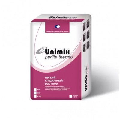 Теплый кладочный раствор Unimix Perlite thermo M50 зимний, 25 кг #1