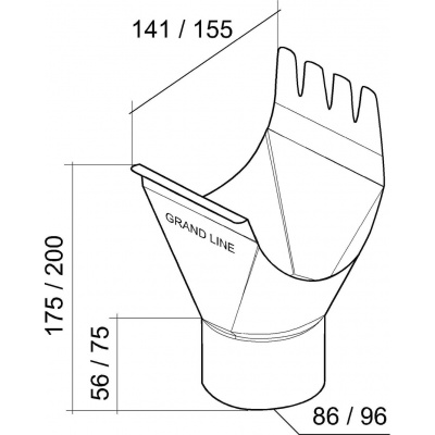 Воронка желоба 150/100 мм Гранд Лайн Grand Line Granite, цвет RR32 (темно-коричневый) #2