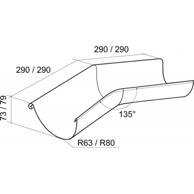 Угол желоба наружный 135º 150 мм Гранд Лайн Grand Line Granite, цвет Ral 9003 (белый) #2