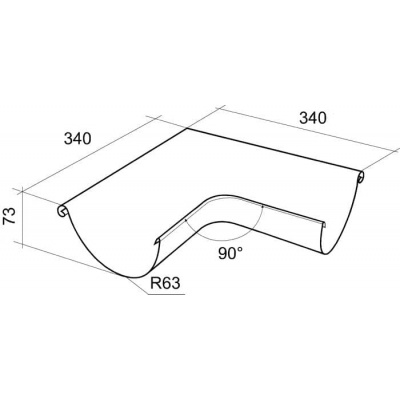 Угол желоба внешний полукруглый, 90° Optima Grand Line, покрытие PE, RAL 8017 коричневый #2