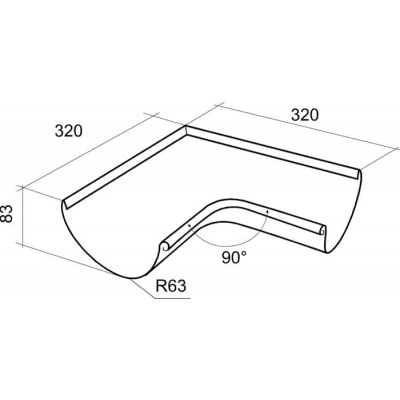 Угол желоба внутренний полукруглый, 90° Optima Grand Line, покрытие PE, RAL 8017 коричневый #2