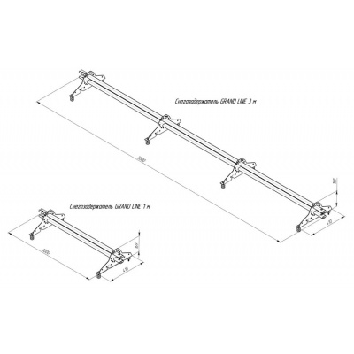 Снегозадержатель Grand Line (Гранд Лайн) NEW, трубчатый универсальный для металлочерепицы и мягкой кровли 1.0 м, цвет RAL 9005 (черный) #2