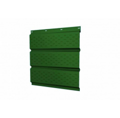Софит металлический с полной перфорацией Grand Line / Гранд Лайн, PE 0.45, цвет Ral 6002 (зеленая листва)