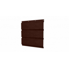 Софит металлический с центральной перфорацией Grand Line / Гранд Лайн, Print 0.45, цвет Choco Wood (Шоколадное дерево)