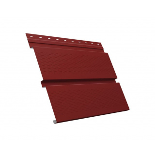Софит металлический Квадро Брус с перфорацией Grand Line / Гранд Лайн, Satin 0.5, цвет Ral 3011 (красно-коричневый)