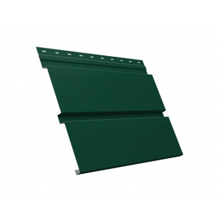 Софит металлический Квадро Брус с перфорацией Grand Line / Гранд Лайн, PE 0.45, цвет Ral 6005 (зеленый мох)
