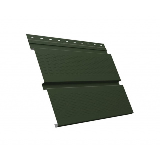 Софит металлический Квадро Брус с перфорацией Grand Line / Гранд Лайн, GreenCoat Pural Matt 0.5, цвет RR 11 темно-зеленый (RAL 6020)