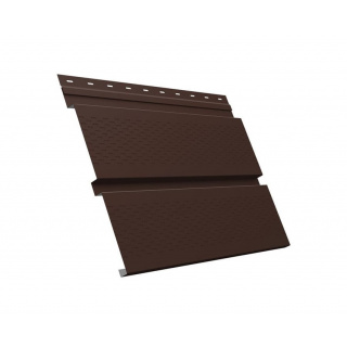 Софит металлический Квадро Брус с перфорацией Grand Line / Гранд Лайн, GreenCoat Pural 0.5, цвет RR 887 шоколадно-коричневый (RAL 8017)