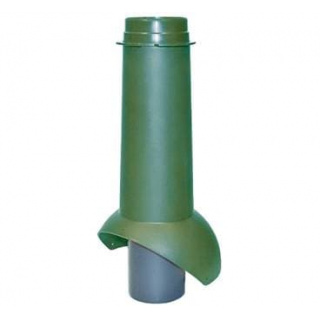 Изолированный вентиляционный выход Pipe-VT 110 Krovent (Кровент) для канализации, зеленый