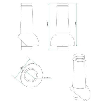 Изолированный вентиляционный выход Pipe-VT 110 Krovent (Кровент) для канализации, коричневый #2