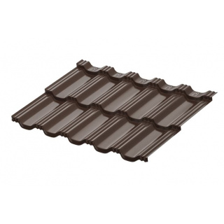 Металлочерепица Aquasystem Гётеборг, 0.5 PE Rooftop Glance, Zn 180, RR32 (темно-коричневый)