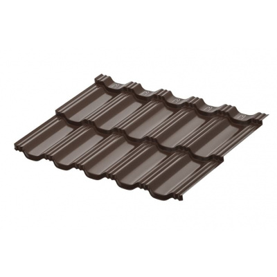 Металлочерепица Aquasystem Гётеборг, 0.5 PE Rooftop Glance, Zn 180, RR32 (темно-коричневый) #1
