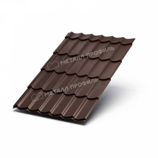 Металлочерепица Металл Профиль (Ламонтерра, Ламонтерра X, Макси), Pe 0.4, коричневый шоколад RAL8017