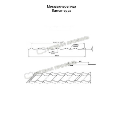 Металлочерепица Металл Профиль (Ламонтерра, Ламонтерра X, Макси), NormanMP 0.5, зелёный мох RAL6005 #2