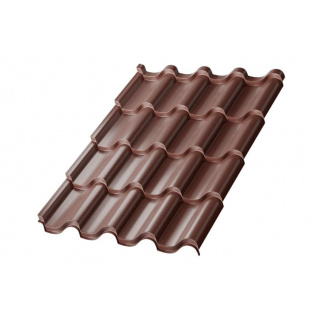 Металлочерепица Металл Профиль Монтерроса, NormanMP 0.5, коричневый шоколад RAL8017
