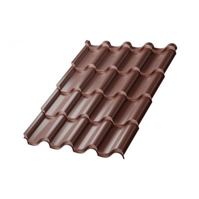 Металлочерепица Металл Профиль Монтерроса, NormanMP 0.5, коричневый шоколад RAL8017 #1