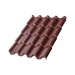 Металлочерепица Металл Профиль Монтерроса, PURETAN 0.5, коричневый шоколад RAL8017