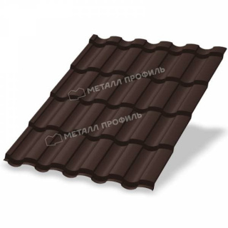 Металлочерепица Металл Профиль Монтекристо, PURETAN 0.5, коричневый шоколад RAL8017