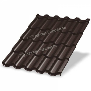 Металлочерепица Металл Профиль Монтекристо, VikingMP E 0.5, коричневый шоколад RAL8017