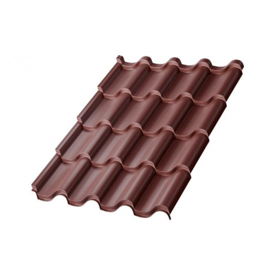 Металлочерепица Металл Профиль Монтерроса, PURMAN 0.5, коричневый шоколад RAL8017 #1