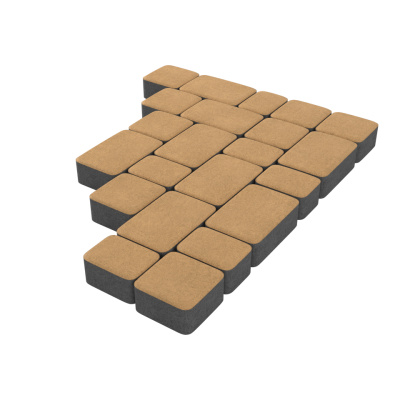 Тротуарная плитка Старый город 178x118x80мм Желтый #1