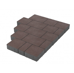 Тротуарная плитка Новый город 238x158x80мм Коричневый