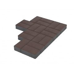 Тротуарная плитка Брусчатка 200x100x60мм Коричневый