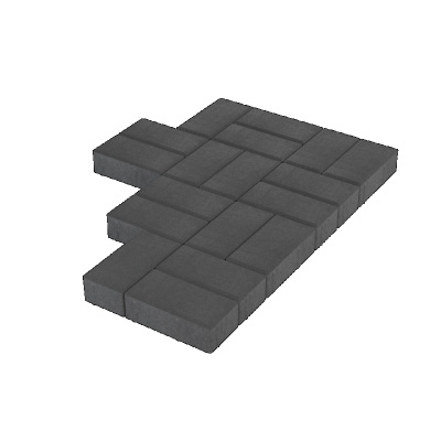 Тротуарная плитка Брусчатка 200x100x60мм Черный #1