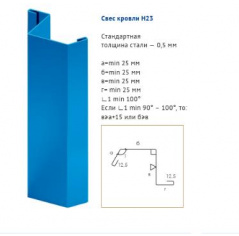 Свес кровли сэндвич-панели H23