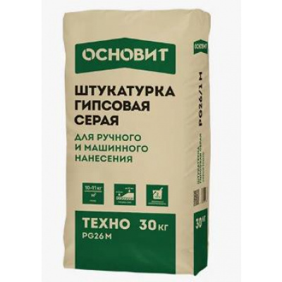 Штукатурка гипсовая машинного и ручного нанесения ОСНОВИТ ТЕХНО PG26/1 М 30 кг #1