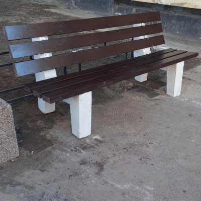 Скамейка бетонная со спинкой #4