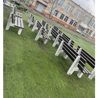 Скамейка бетонная со спинкой #3